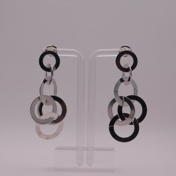 VINTAGE SILVER DROP EARRINGS - Picture 5 of 16